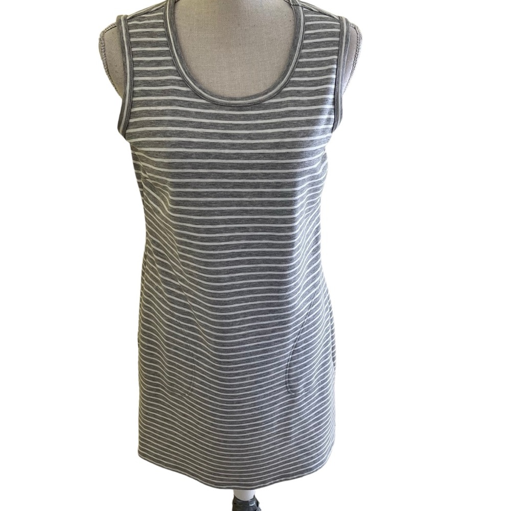 32 Degrees Grey with White Stripes Sleeveless Dress S